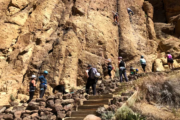 Climbers participate at the Smith Rock Craggin’ Classic. - JANNELLE DRANSFIELD