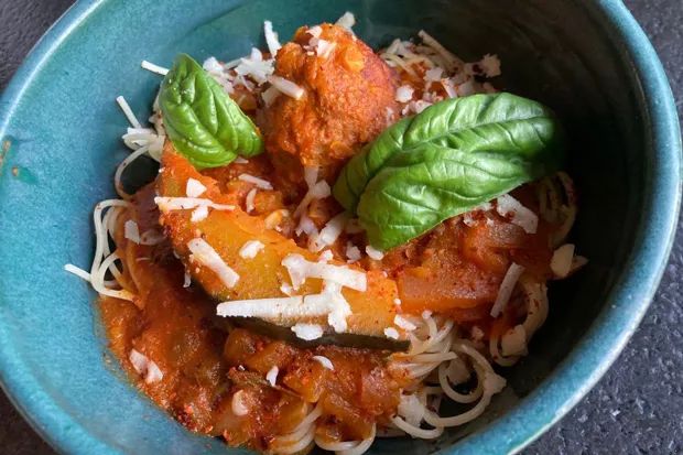 Put that old squash to a new use by adding it to pasta sauce. - ARI LEVAUX
