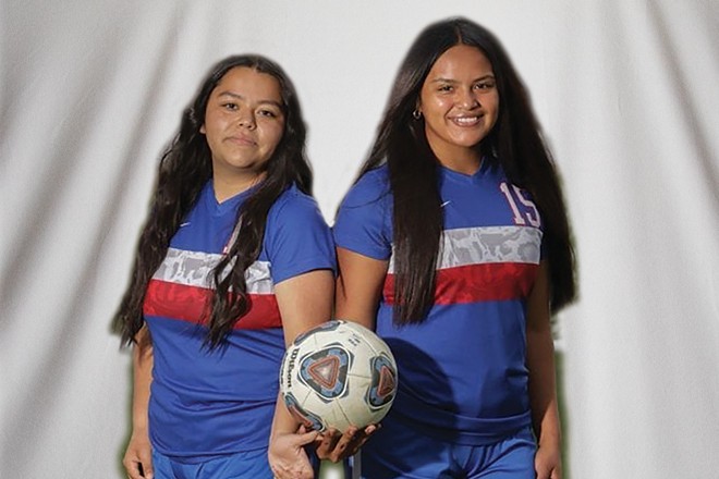 ChaCha Ramirez. Senior, Madras High School: (at right) Throughout my life sports have given me purpose and an outlet to meet new people and get out of my comfort zone. Without sports, I don’t think I would have made it as far as I have in life, especially with sports being a guiding hand for college." - Alyssa Castañeda. Junior, Madras High School (at left): “Sports have meant a lot to me throughout my life, especially watching my older brother play soccer growing up. It’s opened up many doors, and it’s given me new things to explore in life . Without sports, my life wouldn’t be the same, especially with my competitiveness and athleticism.” - SUBMITTED