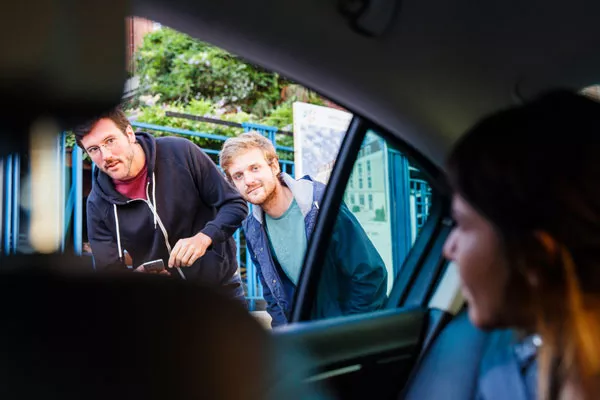 Millennials hailing a cab. JK—millennials don't use app-less technology. - UBER.COM