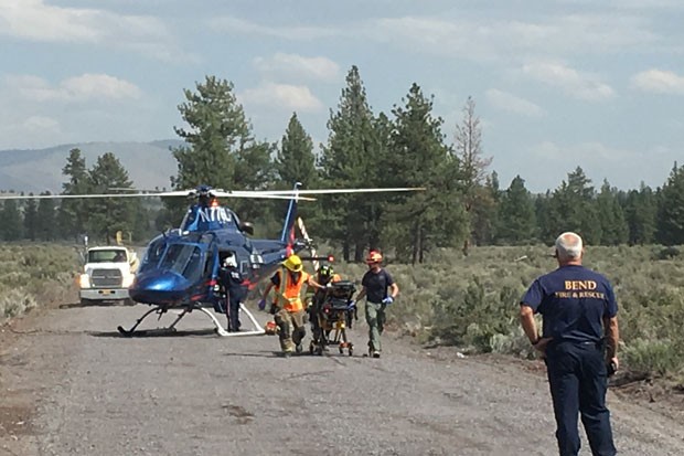 Teens injured in a one-vehicle accident were airlifted to St. Charles. - DESCHUTES COUNTY SHERIFF'S OFFICE