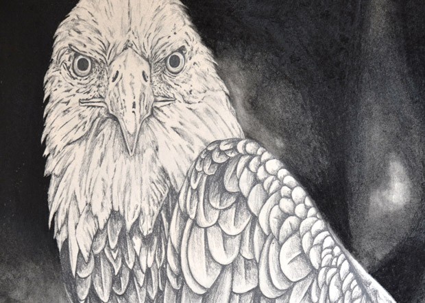 Redmond High School student McCaylie Capps' abstract drawing of an eagle for the 5th Annual Eagle Watch art contest. Organizers will hand out awards in the contest Saturday. - SUBMITTED