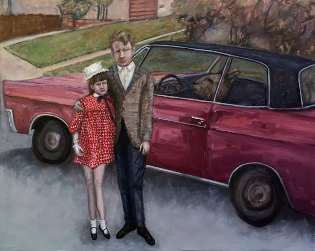 "New Car," oil on canvas, by Paula Bullwinkel. - PAULA BULLWINKEL