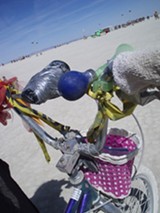 This bike is decorated for the Playa, out at Burning Man. I bet you can do better! - Uploaded by tiffysquid
