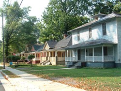 A row of 1940s homes in Biddleville, located between West Trade Street, I-77 and Brookshire Boulevard - TARA SERVATIUS