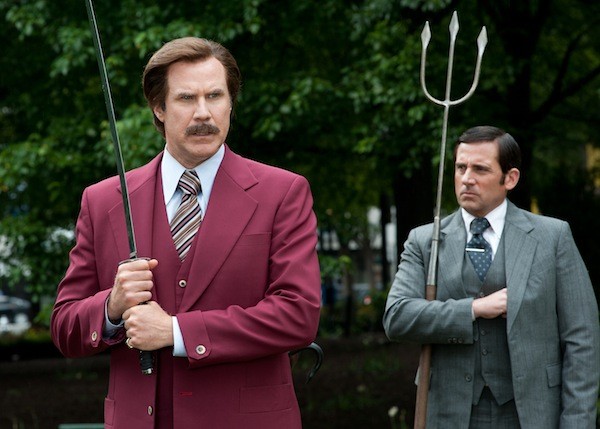 ACTION NEWS: Ron (Will Ferrell) and Brick (Steve Carell) prepare for battle in Anchorman 2: The Legend Continues. (Photo: Paramount)