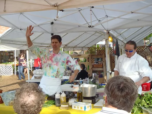 Adam Reed of Santé and his then-sous-chef Terra Ciotta host a cooking demonstration.