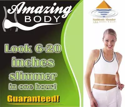 Amazing Body - Get wrapped like the stars! Suddenly Slender electrolyte mineral body wrap can make you 6-20 inches smaller in one hour!! Gift certificates available. - 5107 Piper Station Drive, Ste E. 704-531-0077 - www.amazingbodyspa.com - Credit cards accepted