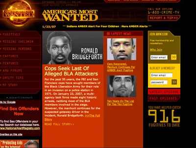 America's Most Wanted Web site