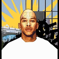 An artist's depiction of Rae Carruth