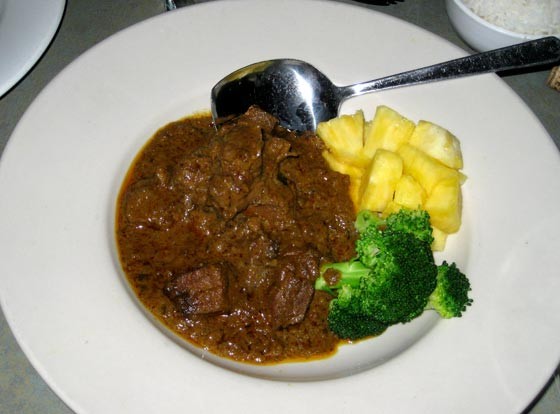 Beef Rendang - Tender pieces of beef simmered with spices and coconut milk.