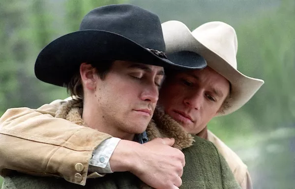 BLAZING SADDLES: Jake Gyllenhaal and Heath Ledger star in Brokeback Mountain, a conventional love story with a twist. (Photo: Focus Features)