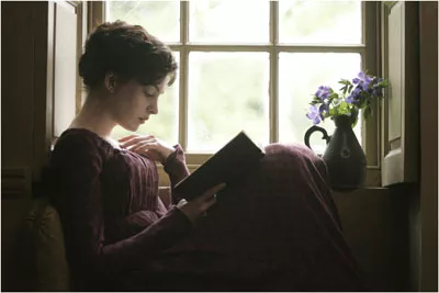 BOOK CASE: Becoming Jane centers on an episode in the life of literary giant Jane Austen (Anne Hathaway). - COLM HOGAN / MIRAMAX