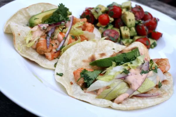 Bourbon Shrimp Tacos with Smoky Chipotle Sauce