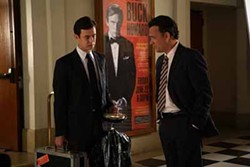 MAGNOLIA PICTURES - CAN'T GET AWAY FROM EITHER OF THEM: Troy (Colin Hanks, left) is tracked down by his father (Colin's real-life dad Tom Hanks) while Buck Howard looks on (sort of) in The Great Buck Howard.
