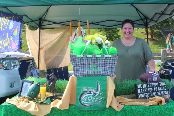 Carla Smith and her sassy tailgate setup
