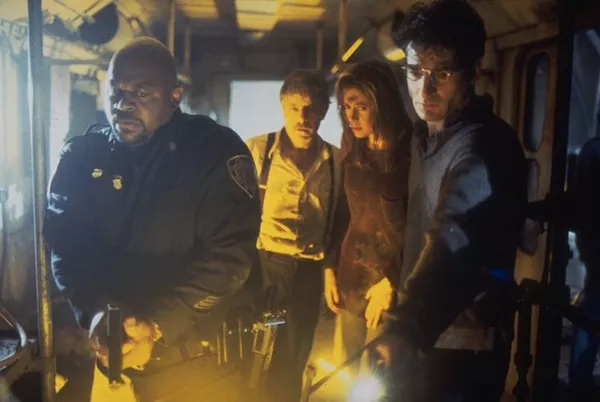 Charles Dutton, Giancarlo Giannini, Mira Sorvino and Jeremy Northam in Mimic (Photo: Lionsgate & Miramax)