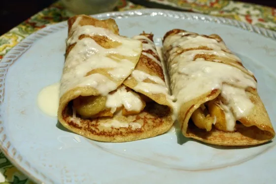 Crêpes with Honey Coconut Sauce