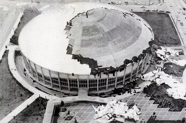 Despite a 1958 storm that ravaged the coliseum, scheduled events went on