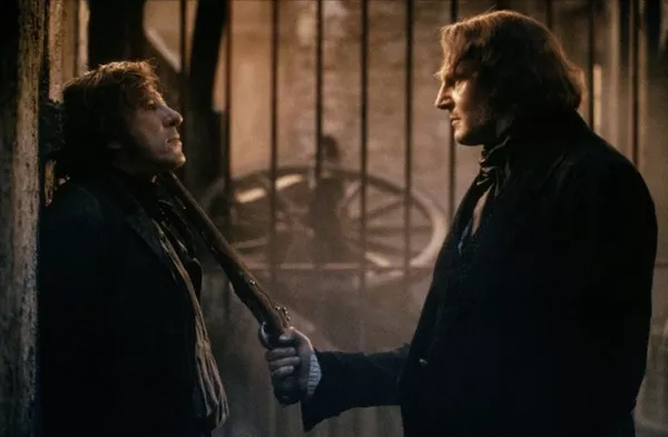 Geoffrey Rush and Liam Neeson in Les Miserables (Photo: Sony)