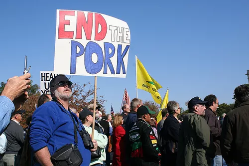Ironically, this sign was on display at a Bachmann Tea Party rally in Nov. 2009