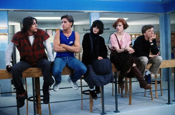 Judd Nelson, Emilio Estevez, Ally Sheedy, Molly Ringwald and Anthony Michael Hall in The Breakfast Club (Photo: Universal)