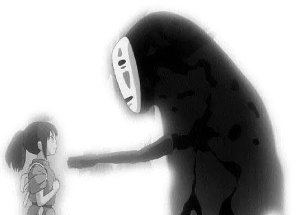 MATERIAL GIRL Human child Chihiro meets the ethereal No-Face in Spirited Away (Photo: Disney)