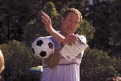 SAM URDANK / UNIVERSAL - MISHANDLING THE BALL Will Ferrell gets roundly  and - soundly  pummelled in Kicking & Screaming