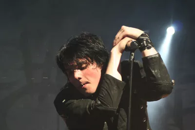 My Chemical Romance singer Gerard Way lets the spit fly. (Projekt Revolution, Verizon Wireless Amphitheatre, Aug. 8)