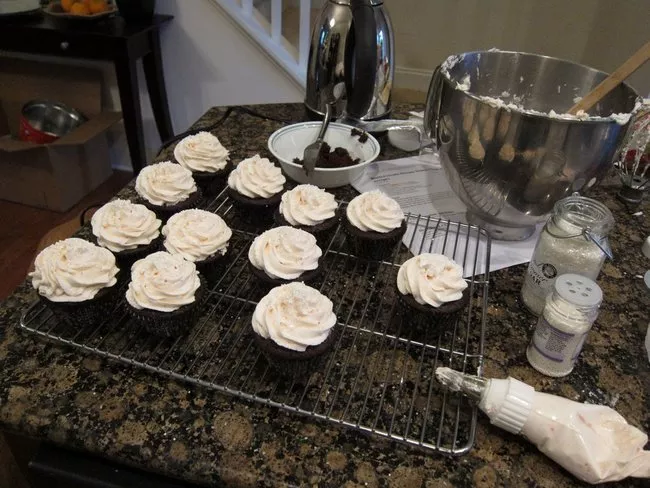 My kitchen explodes cupcakes and frosting.