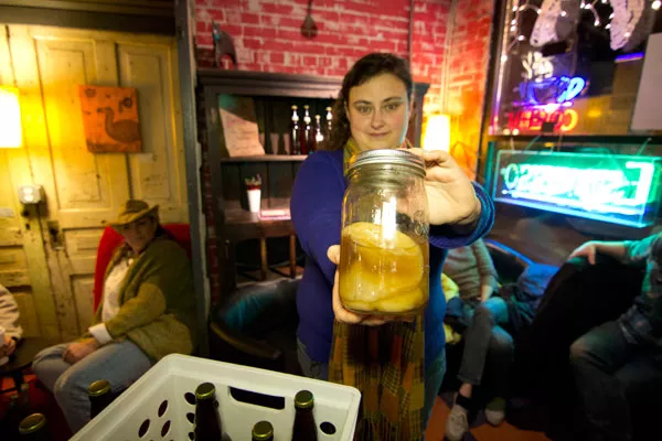 Nikki Davis, the Kombucha Lady, shows off her SCOBY - MEREDITH JONES