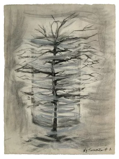 NY Turnstile, by Patricia Leighton