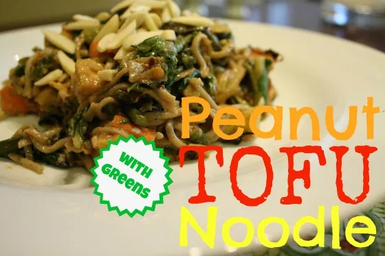 Peanut Tofu Noodle with Greens