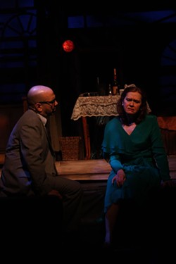 CHRIS TIMMONS - ROCK SOLID: Harold Mitchell (Vito Abate) and Blanche DuBois (Paula Baldwin) in A Streetcar Named Desire