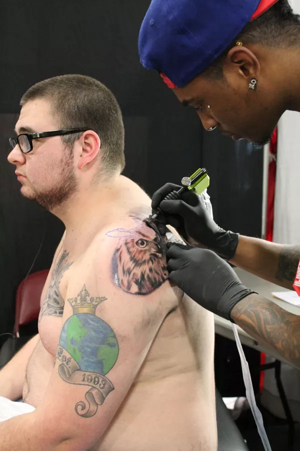 Sherman Patrice, Harlem Hype Tattoo from New York, NY, is turning James Sheedy vision to life.