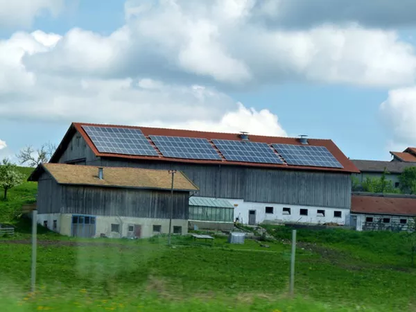 Solar panels somewhere along the Autobahn in Austria.