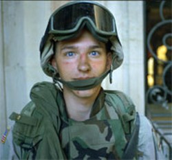 MICHAEL TUCKER / PALM PICTURES - THE FACE OF WAR: Tom Susdorf, seen in the documentary Gunner Palace, is just one of the many countless Americans viewed as expendable by the Bush administration