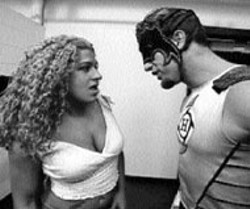 WWE SMACKDOWN - The Hurricane gets in Nidia's face backstage