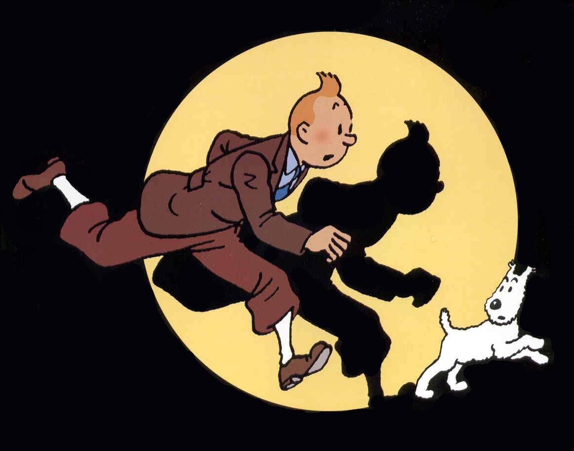Tintin on the printed page.