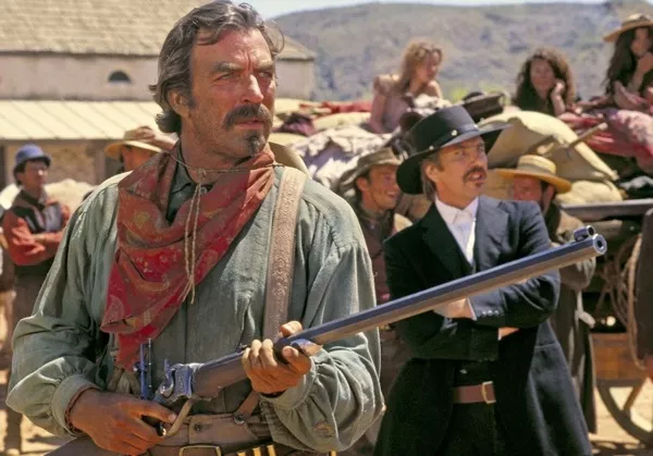 Tom Selleck and Alan Rickman in Quigley Down Under (Photo: MGM)