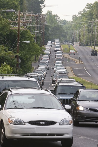 Traffic congestion at Fairview and Providence in Charlotte - ANGUS LAMOND