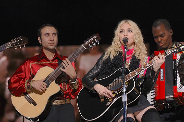 Vadim Kolpakov (left) with Madonna and accordion player Ric'key Pageot. (Photo courtesy of Vadim Kolpakov)