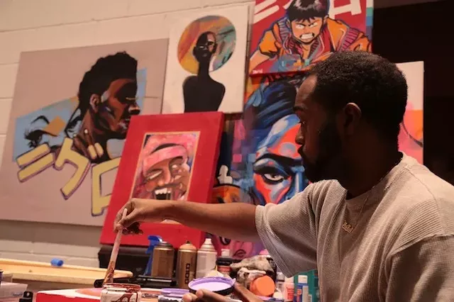 Dammit Wesley in his studio at Camp North End. (Photo by Carey J. King)