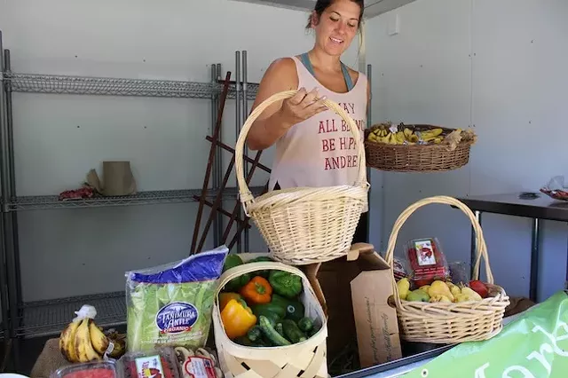 Alisha Pruett prepares her mobile market.
