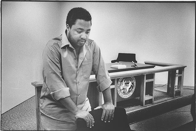 Belton “Money Rock” Platt during an interview with Pam Kelley from inside the walls of Central Prison in Raleigh. (Photo courtesy of Charlotte Observer)