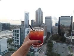 Enjoying a Fahrenheit cocktail (Photo by Dana Vindigni)