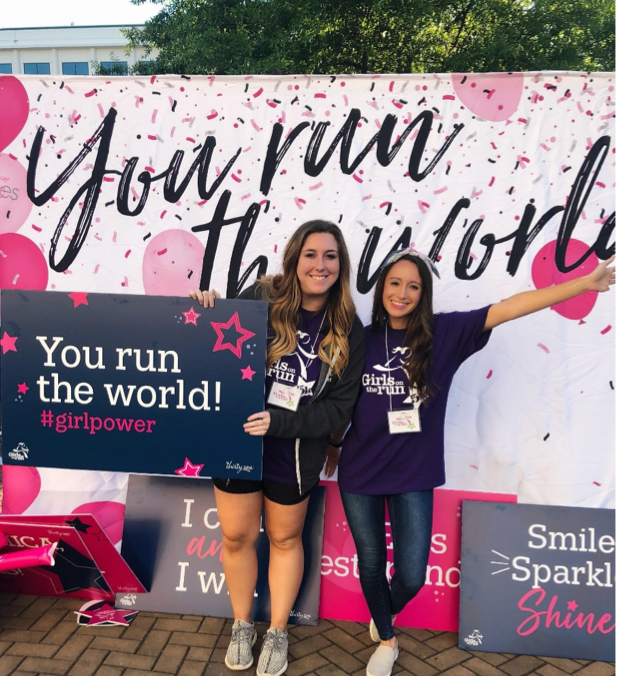 Kaylin (left) and Brianna (right) at the White Hall Corporate Center Girls on the Run 5K on April 27th, 2019