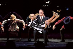 Meredith Zahn as Roxie Hart and Justin Miller as Billy Flynn in CPCC’s Chicago. (Photo by Chris Record)