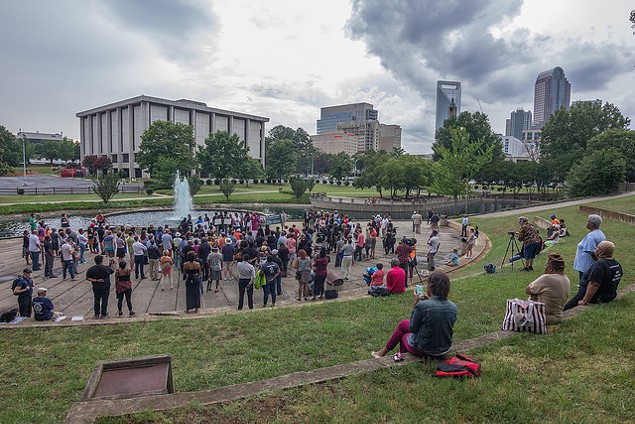#StayWoke event, hosted by Safe Coalition and the NAACP-Charlotte, held at Marshall Park last night. - GRANT BALDWIN