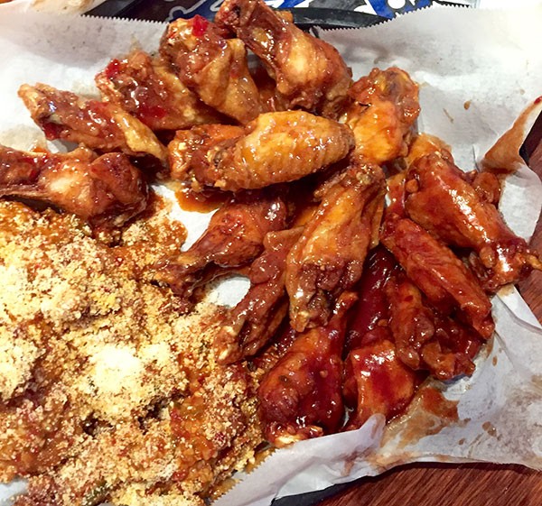 Hot garlic parmesan wings from Wing King Cafe. (Photo by Chrissie Nelson)